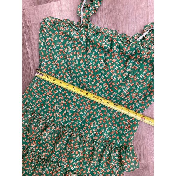 She + Sky NWT Green Floral Ruffle Dress Empire Waist Size Large - Picture 9 of 13